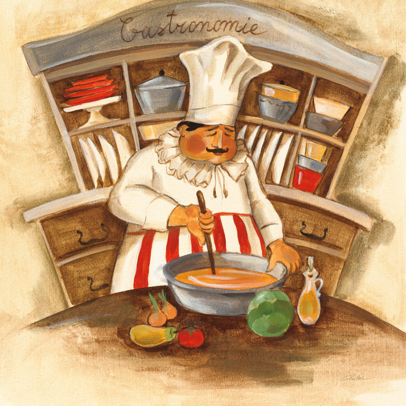 Gastronomie, H 12 po x l 12 po, Non, Toile tendue