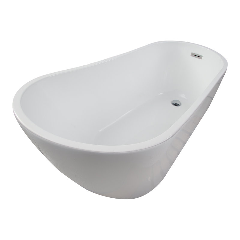 Lorenzo 60'' x 27.5'' Soaking Acrylic Bathtub, White