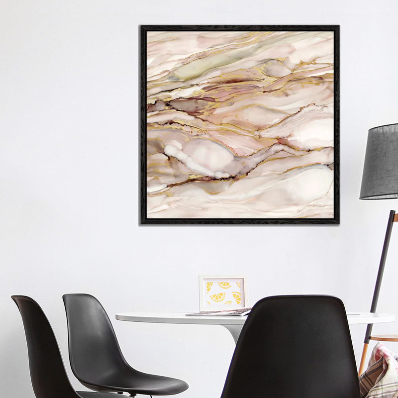 Graceful Marble II by Carol Robinson - Print on Canvas, 93.98 cm H x 93.98 cm W, Black Framed