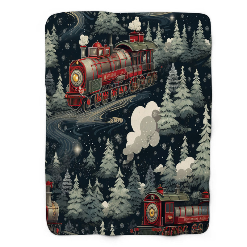 Arctic Train - 1 Piece Premium Blanket, Queen