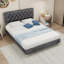 Lit double tapissier pleine grandeur, lit plateforme en suède avec cadre robuste pour la chambre principale, gris-1335376606-1335376604