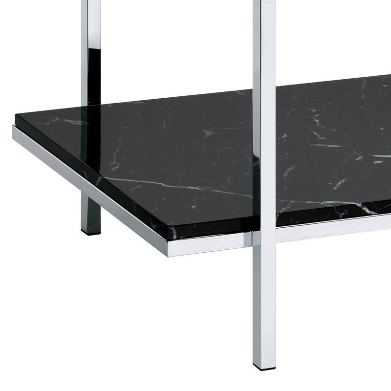 Randall Mirrored Console Table with Faux Marble Shelf