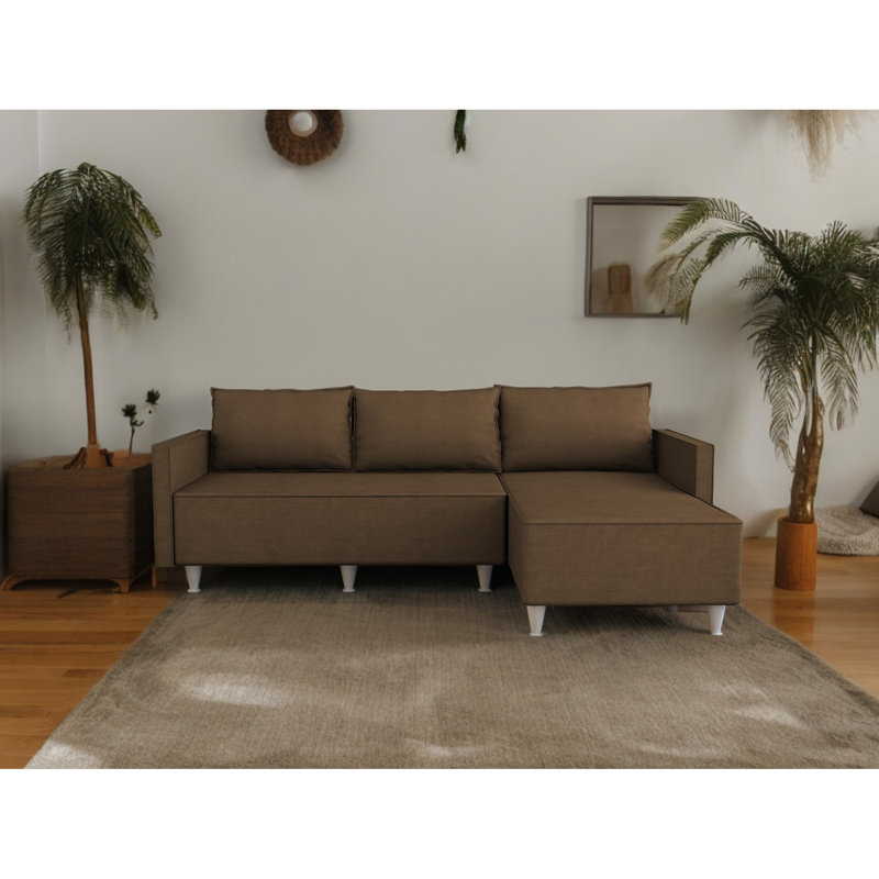 Canapé modulaire, Tissu brun