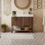 Meuble-lavabo autoportant en contreplaqué avec lavabo et tablettes ouvertes-964335249-964335250-964335255