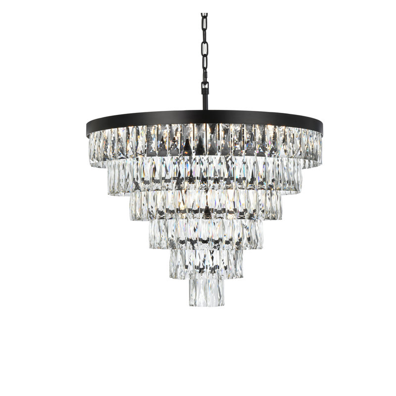 Lustre rond 27 pouces Iva, Noir, noir, noir, noir