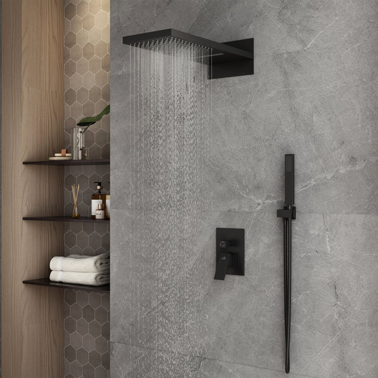 Rainier 22" Rainfall Complete Shower System with with Rainfall & Waterfall Spray, Handheld and Rough-in Valve Included