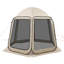 Tente moustiquaire 10 x 9,2 pi, tente moustiquaire pour 4 à 8 personnes, toile moustiquaire portative avec sac de transport, côtés de filet, piquets de sol, pour jardin, patio, cour, activités de plein air, beige