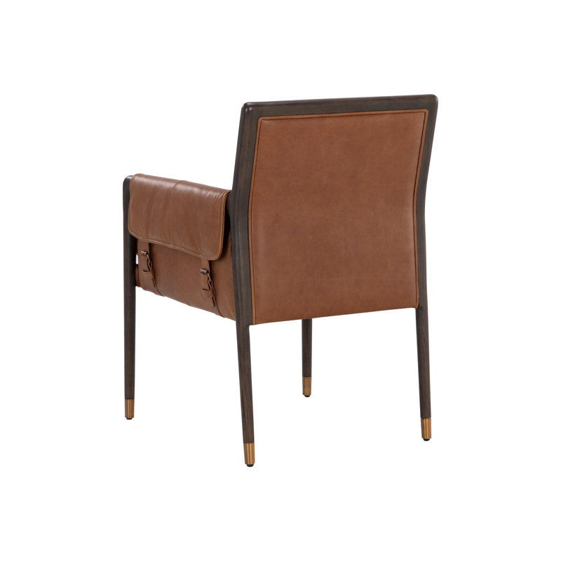 Rauno Leather Arm Chair, Brown, Black