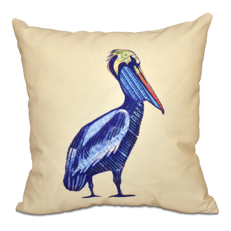 Beach Vacation Reversible Throw Pillow, 26" H x 26" W, Yellow