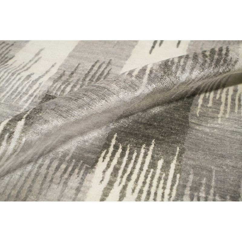 Hand-Knotted High-Quality Silver Area Rug