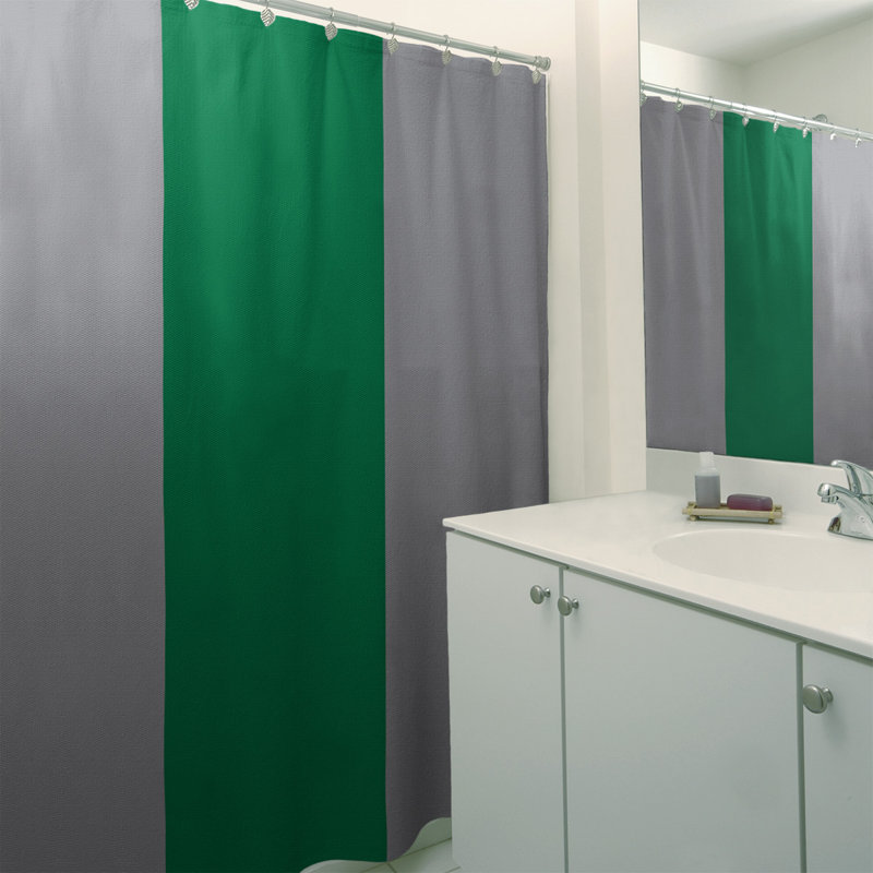 Rideau de douche rayé Boston, Oui, Green/Blue/Cool Gray