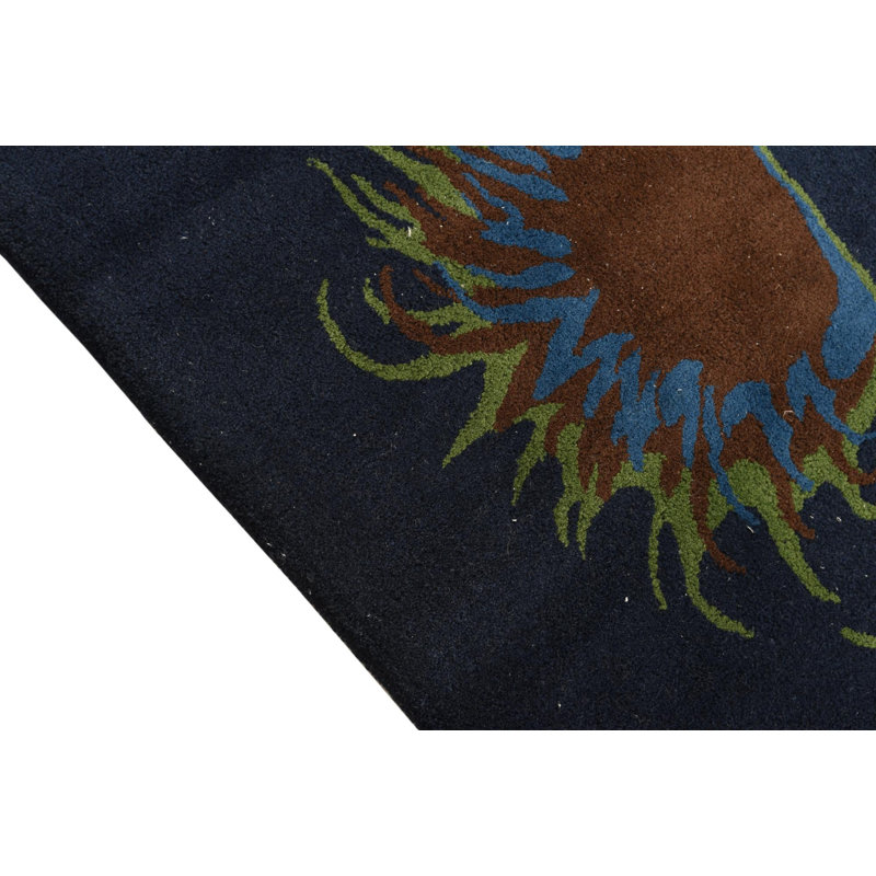 Tapis carré bleu marine Otto