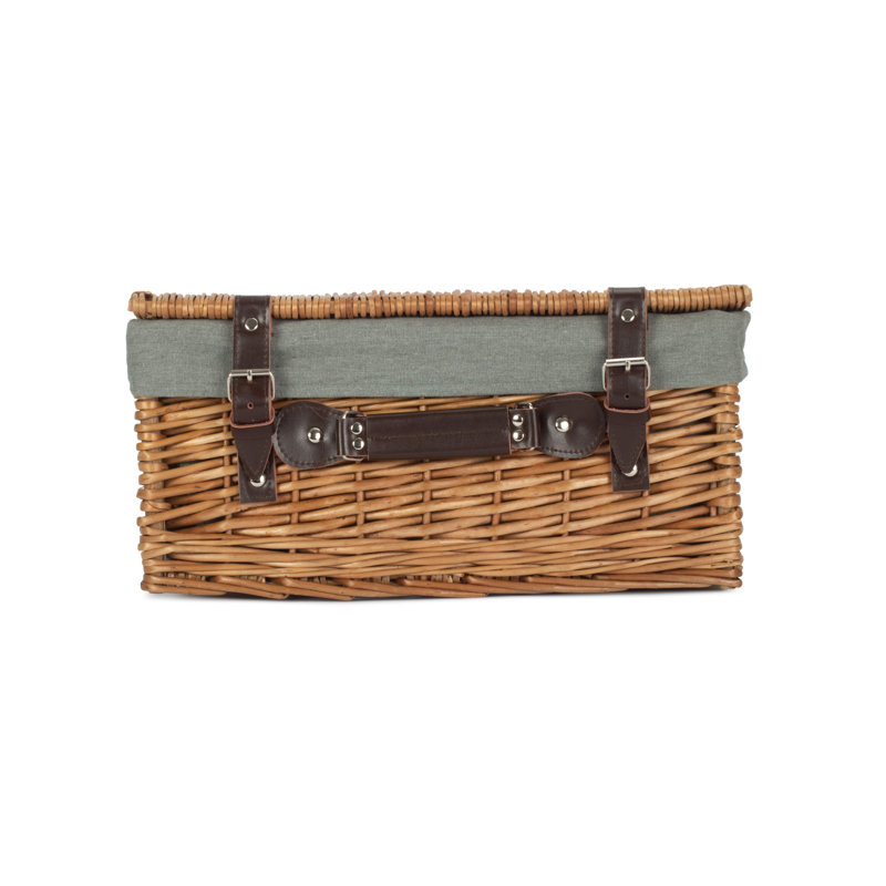 Wicker Basket with Lining, Double Steamed Hamper/Grey Lining