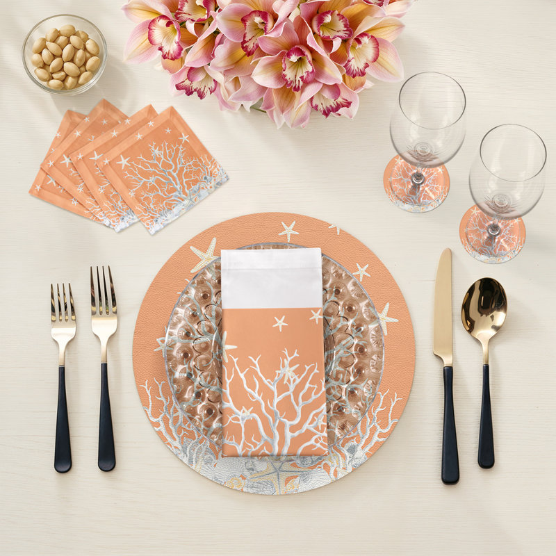 Square Napkins, Peach