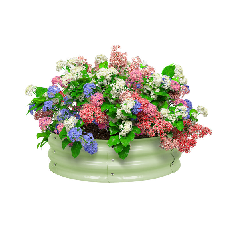 Lit de jardin surélevé en métal 2,5 pi x 2,5 pi Cotilla, Vert