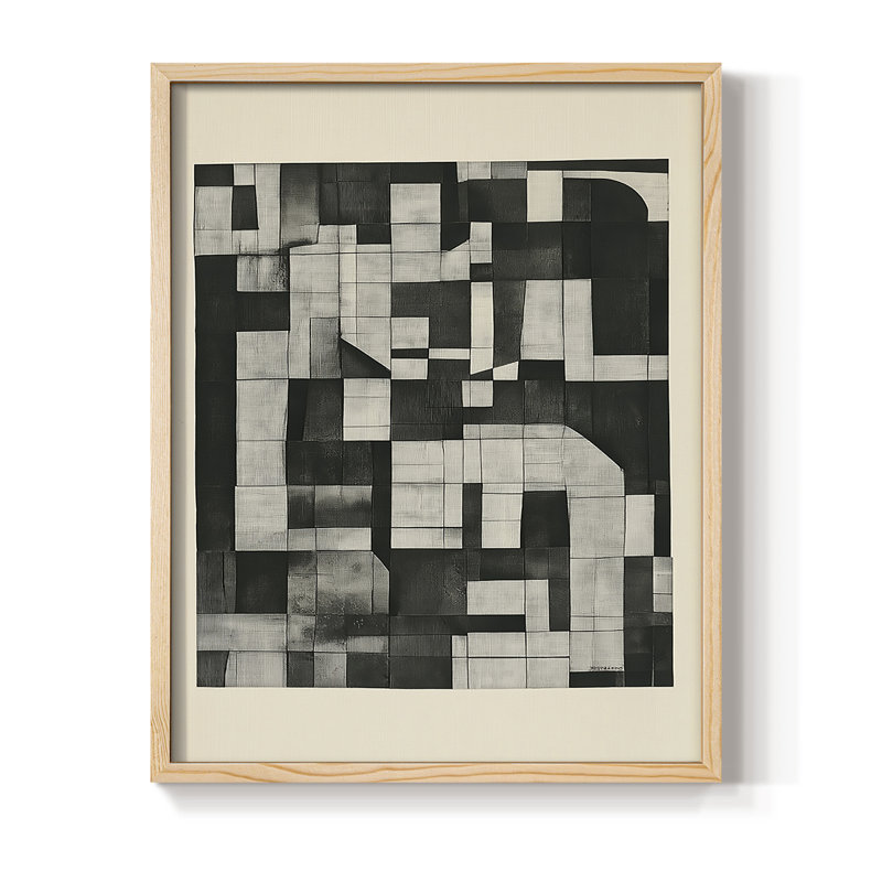ABSTRACT Series DCCCLxxV, reproduction encadrée - bois massif, H 11 po x l 9 po