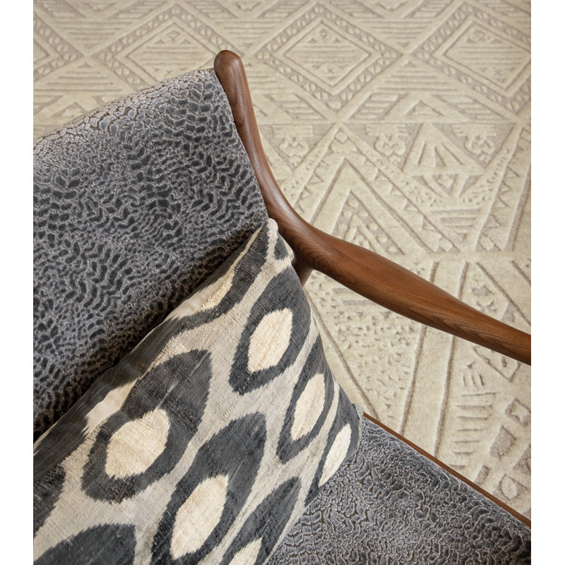 Bariloche Wool Geometric Area Rug in Ivory, Rectangle 10' x 14'