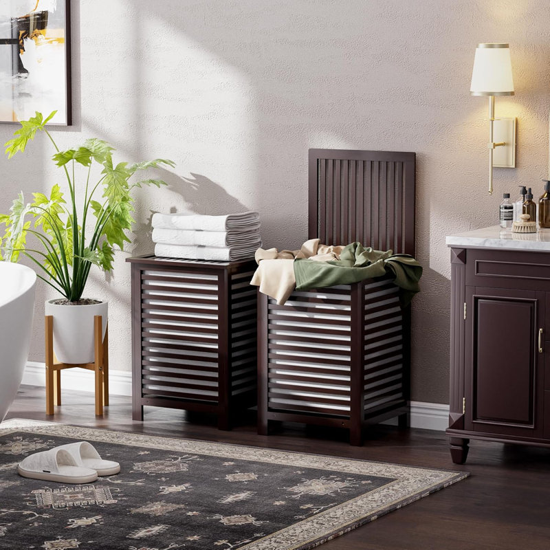 Double Laundry Basket With Lid