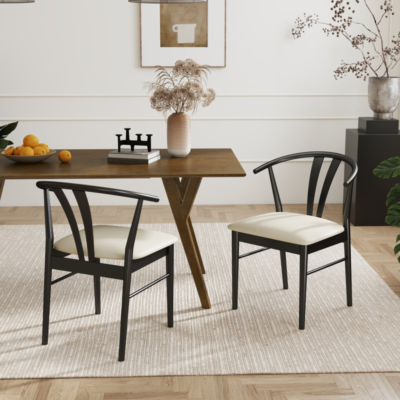 Merrimac Dining Chairs, Set Of 2, Walnut, Black