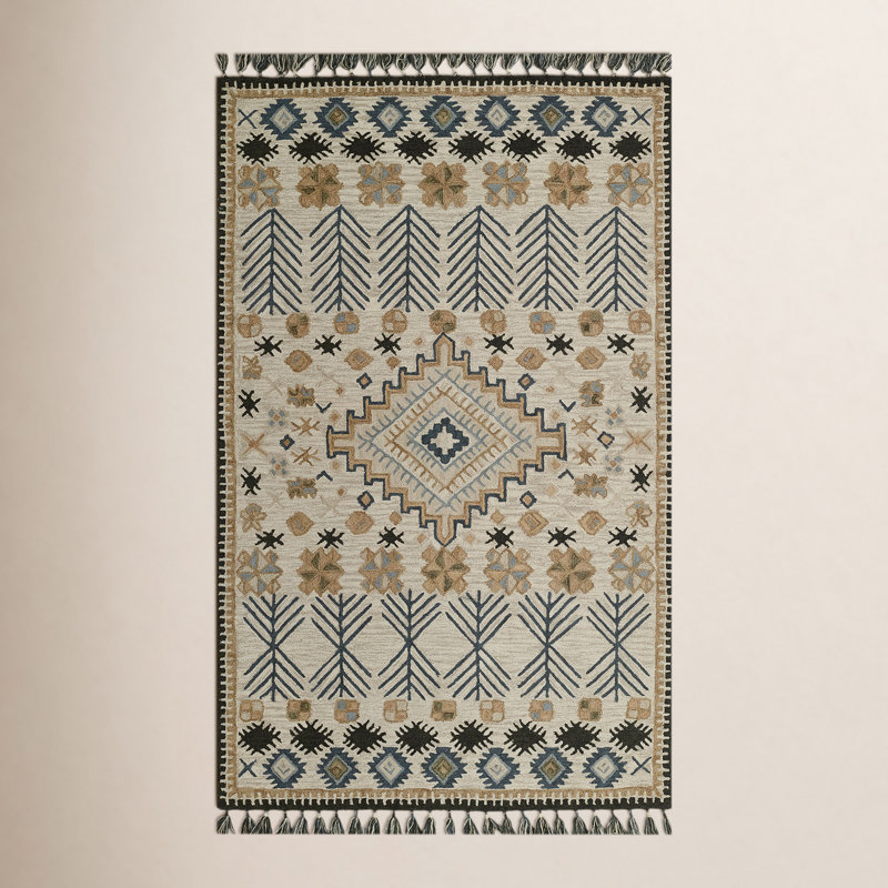 Tahoe Hand Tufted Wool Geometric Area Rug, Rectangle 7'6" x 9'6"