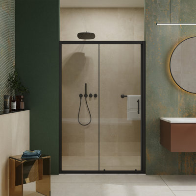 48.In W X 72.In H Single Sliding Shower Door, 1/5 Inch Thick Clear Tempered Glass Shower Door With Stainless Steel Handle