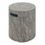 Porte-réservoir et table d'appoint en oxyde de magnésium 16 x 20 pouces, aspect gris, conception ronde, béton léger, sans assemblage pour les rassemblements de loisirs en plein air