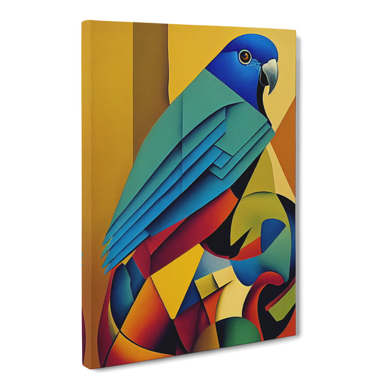 Parrot Cubism - Wrapped Canvas, 50cm H x 35cm W x 3cm D