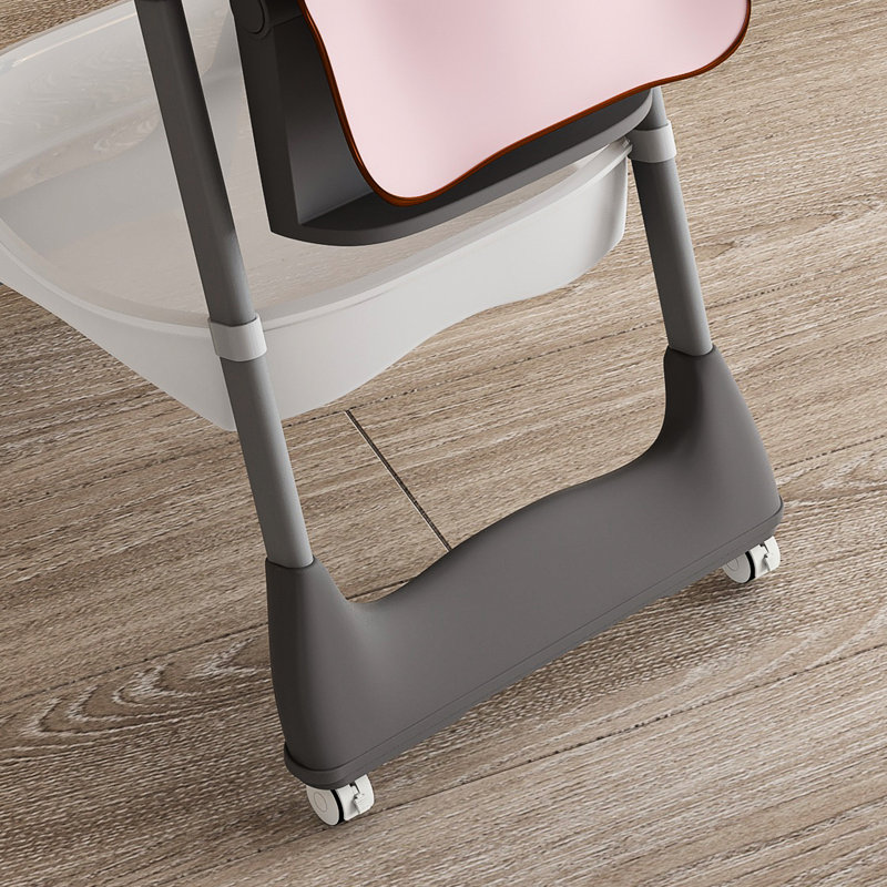 Adjustable High Chair For 6 Months To Years, With Reinforced Steel Frame, - Tip Base, Detachable Dual Layer Tray, 5 Height Settings, And Ergonomic Design Travel Home