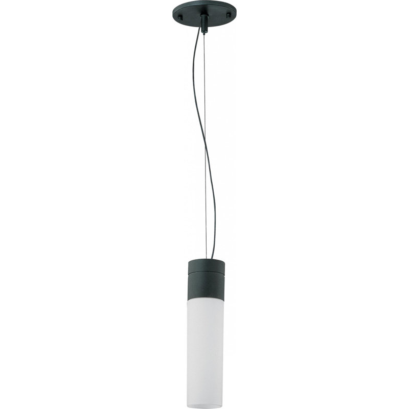 Luminaire suspendu cylindrique simple à 1 lumière Hoddesd, Non, Nickel brossé