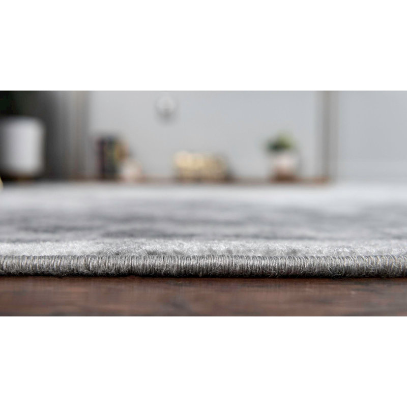 Brandt Floral Area Rug, Dark Gray, Rectangle 4'1" x 6'1"