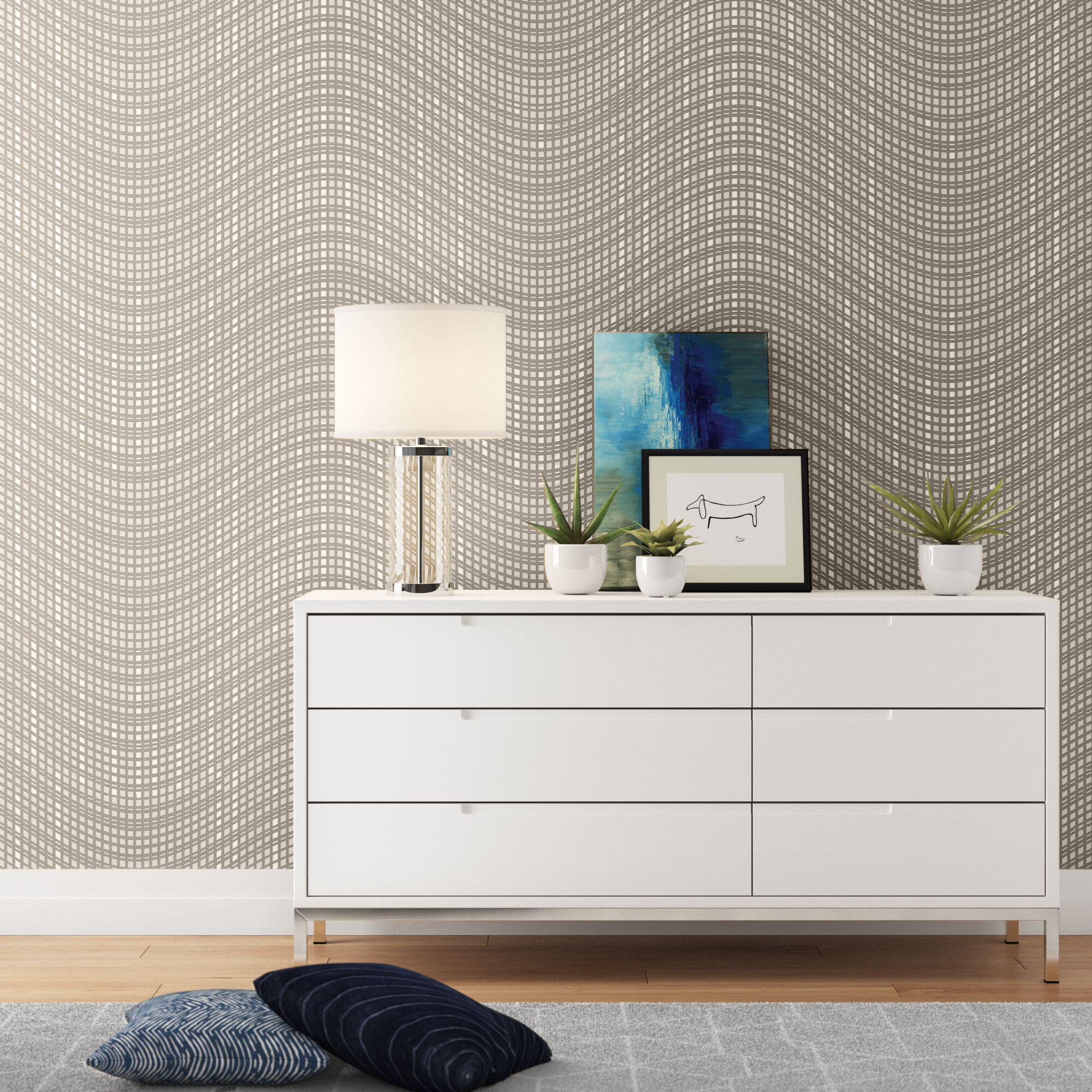 Laird Wave 33' L x 21 W Wallpaper Roll Wrought Studio Color: Wheat