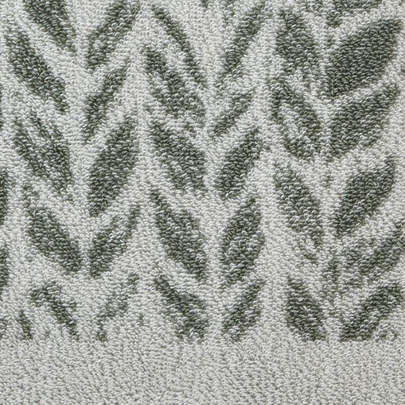 Addysn Cotton Plush Jacquard Bath Towel, Sage