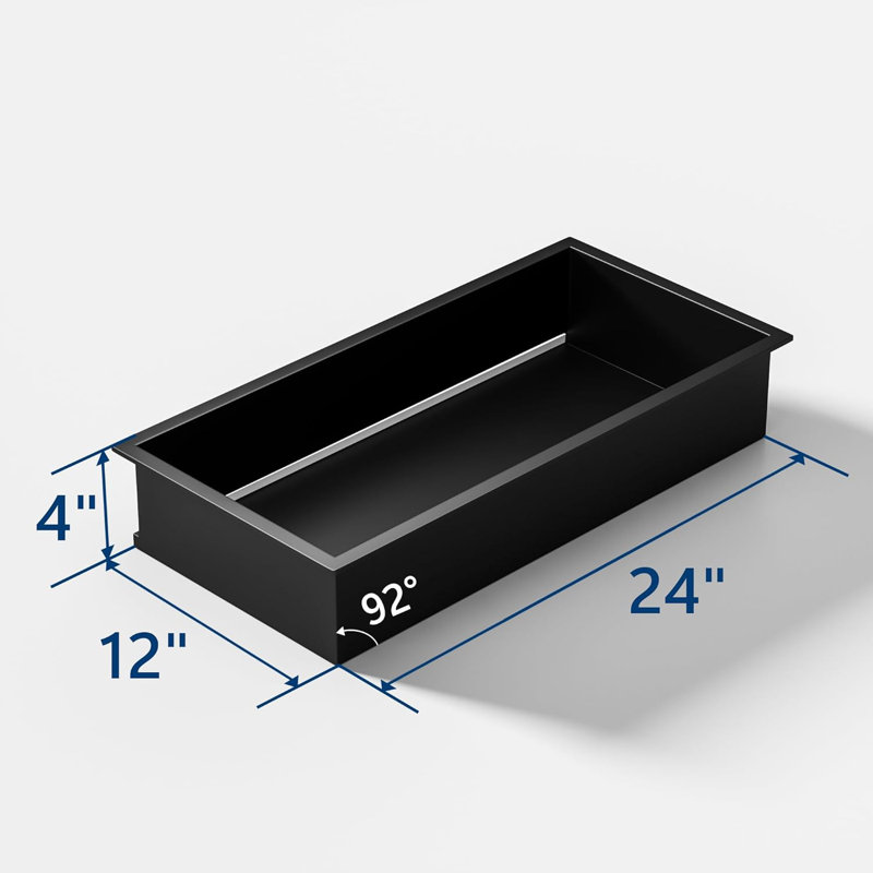 Matte Black Stainless Steel Bathroom Wall Niche with LED Light