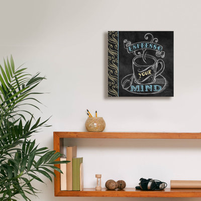 «Espresso Your Mind Color» par Mary Urban, art mural sur toile, 26 po x 26 po