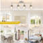 Luminaires de cuisine 4 lumières, plafonnier réglable en nickel brossé multi-directionnel