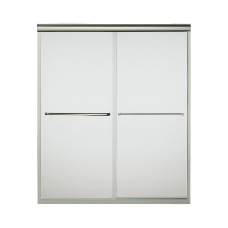 Porte de douche sans cadre Finesse 59,62 po x 70,063 po Finesse, Nickel