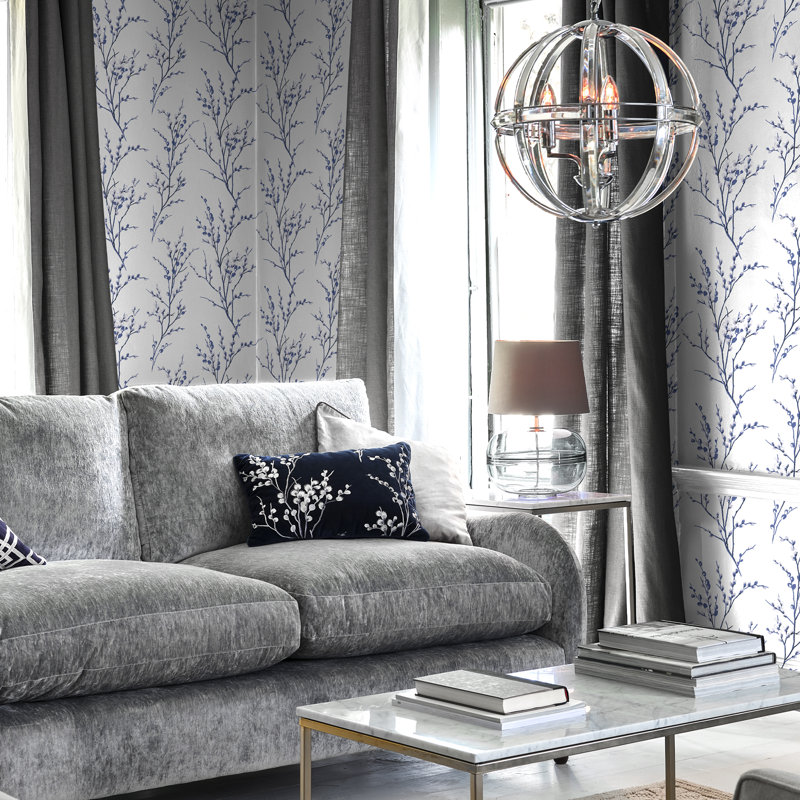 Laura Ashley Willow Wallpaper Roll, Off White/Midnight