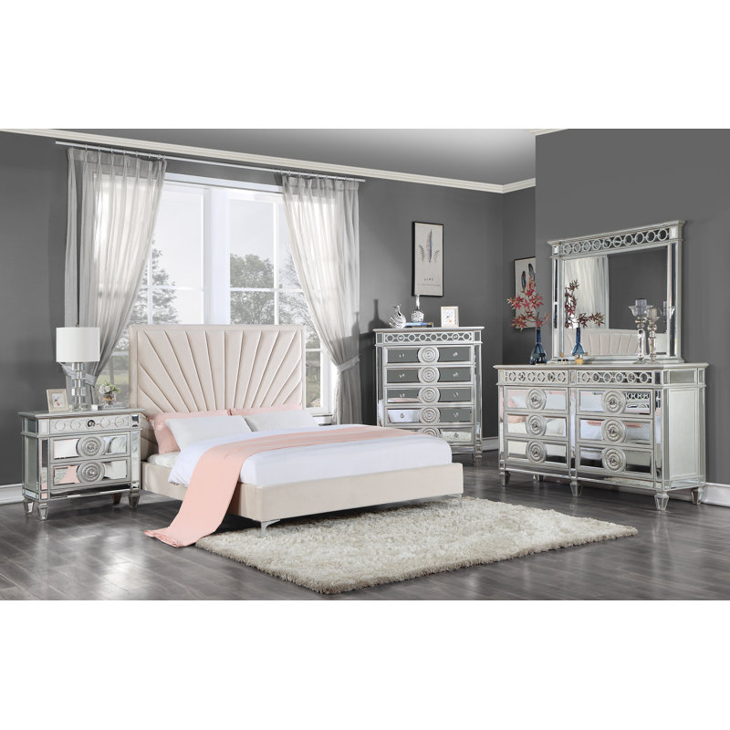 Lit plateforme tapissier Eany, Grand