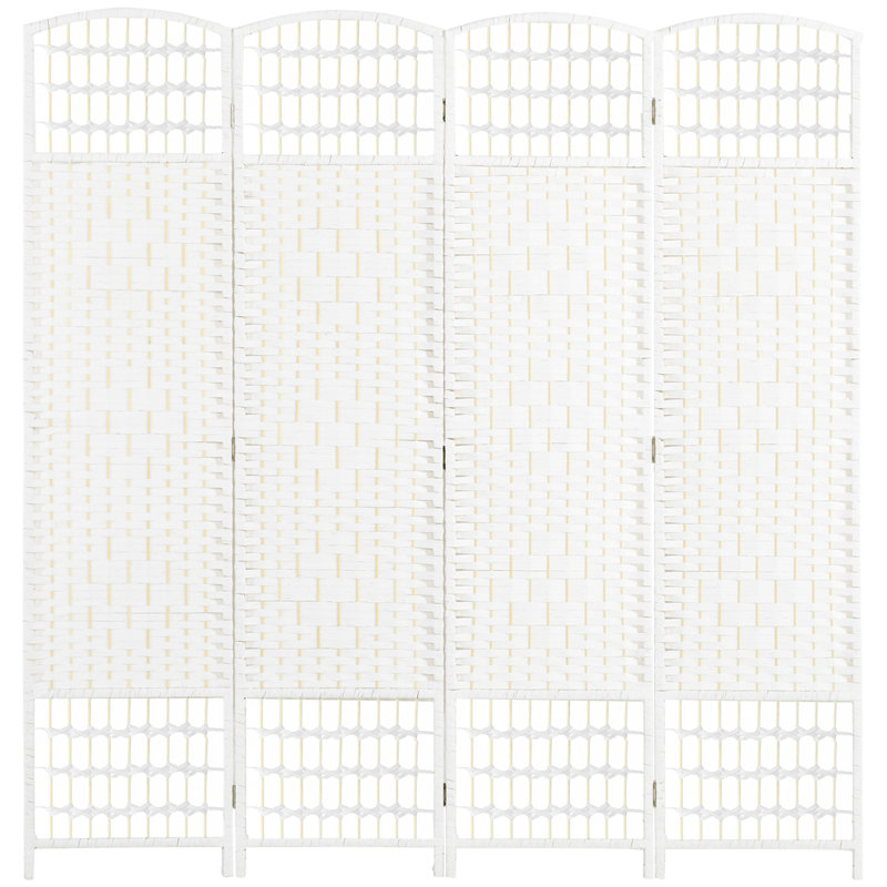 Paravent 4 panneaux, écran d'intimité pliable, séparateur de pièce de 5,6 pi, cloison de séparation autoportante en fibre Wave pour les pièces, la maison, le bureau