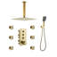 Système de douche thermostatique à 3 fonctions 12 po avec pomme de douche carrée-119149791