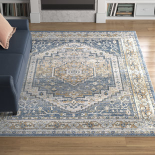 Hauteloom Moon Wool Living Room, Bedroom Area Rug - Transitional,  Traditional - Charcoal,Taupe,Mustard - 4' x 6' 