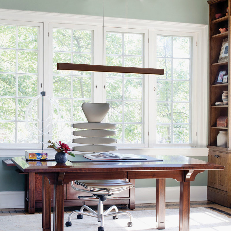 Rolde 1 - Light 39'' LED Linear Kitchen Island Chandelier, Walnut
