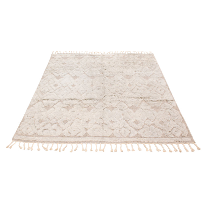 Tapis unique gris clair en laine 7 pi 9 po x 9 pi 8 po Grogan