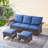 3 Piece Rattan Sofa Seating Group With Cushions-211669006