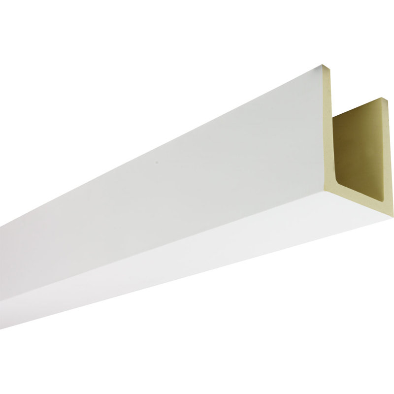 Poutre de plafond en faux bois 3 pans (poutre en U) HeritageTimber, Apprêt brun clair, H 5,5 po x l 5,5 po x P 144 po