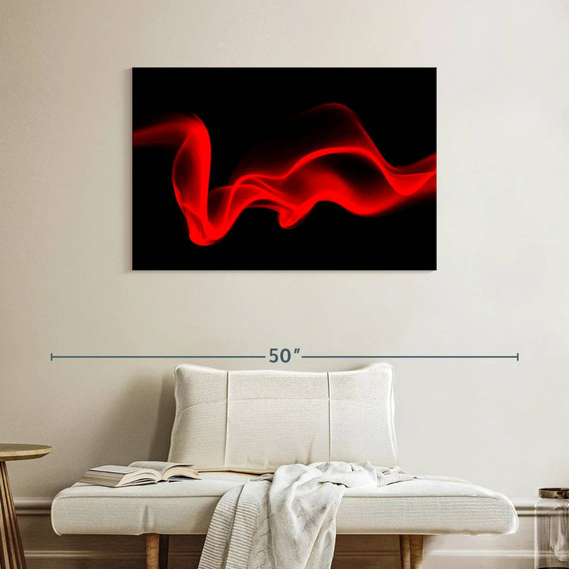 Abstrait numérique rouge Avery Wispy, H 26 po x l 39 po