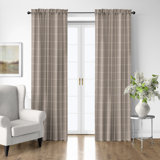 Shay Window Pane Natural Cotton Rod Pocket Drapery Panel Set of 2