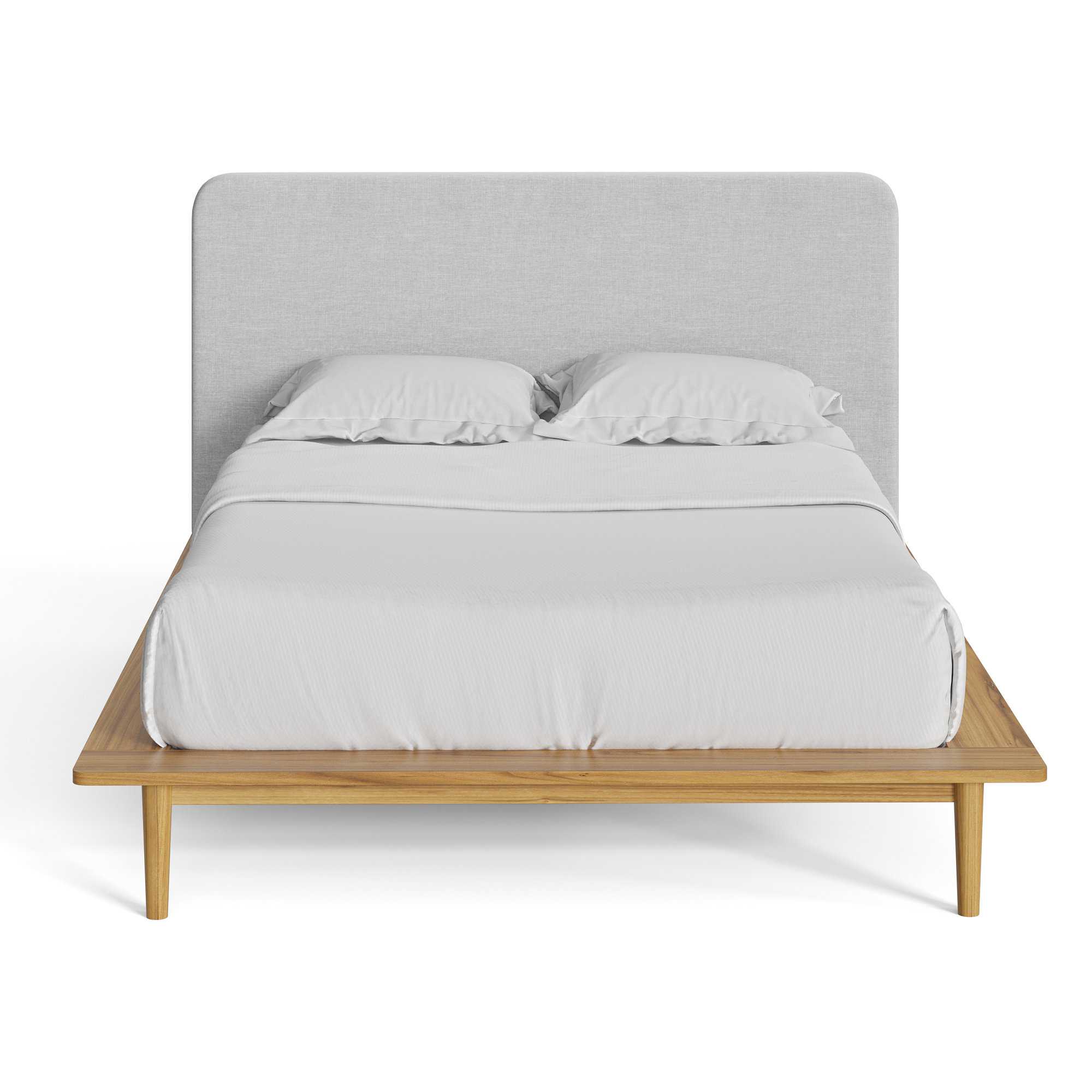 Alab Upholstered Bed, Full / Double, Natural