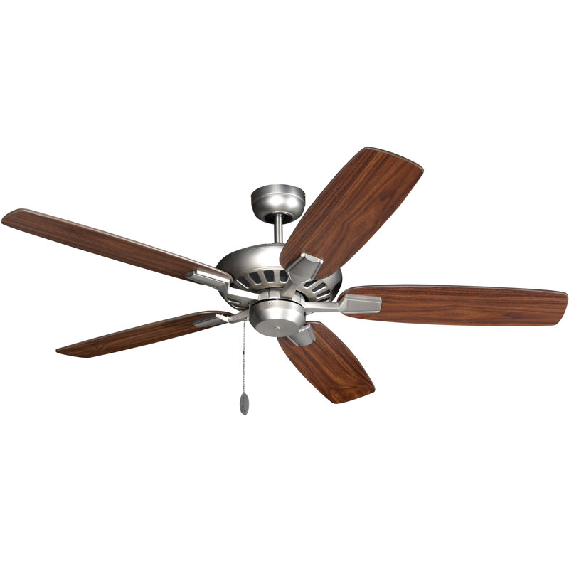52'' Ceiling Fan, Walnut/Cherry, Satin Steel