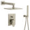 Abruzzo Pressure Balance Shower System with 2-Way Diverter, 8-Inch Rain Shower Head and Wall Mounted Hand Shower, Valve Included